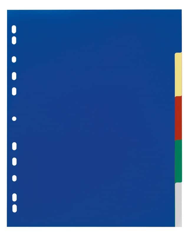 DURABLE Blanko Register DIN A4+ Farbig Sortiert 5-teilig PP (Polypropylen) 11 Löcher 6737