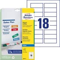 AVERY Zweckform J8871-5 Magnetschilder A4 Weiss 78 x 28 mm 5 Blatt à 18 Etiketten