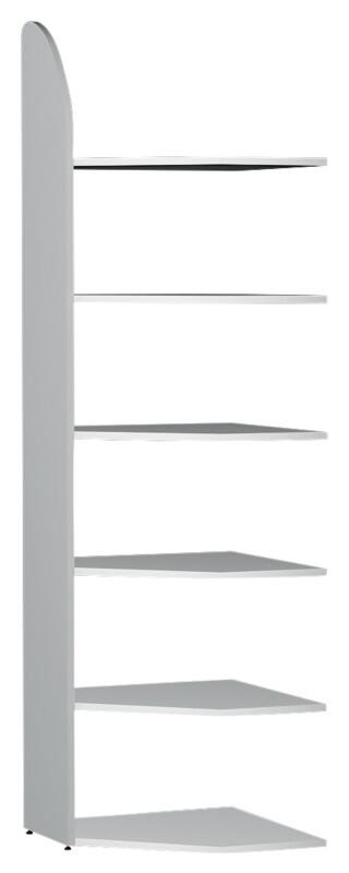 Rayonnage de coin Kerkmann Dante N/A Gris clair 600 x 325 x 2'250 mm 6 étagères