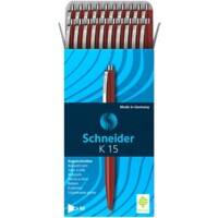 Stylo à bille Schneider Rétractable Rouge 0,5 mm Moyen Bille Rechargeable 20 Unités