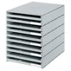 Styro Schubladenbox Styroval Kunststoff Grau 24,6 x 33,5 x 32,3 cm 10 Offene Schubladen