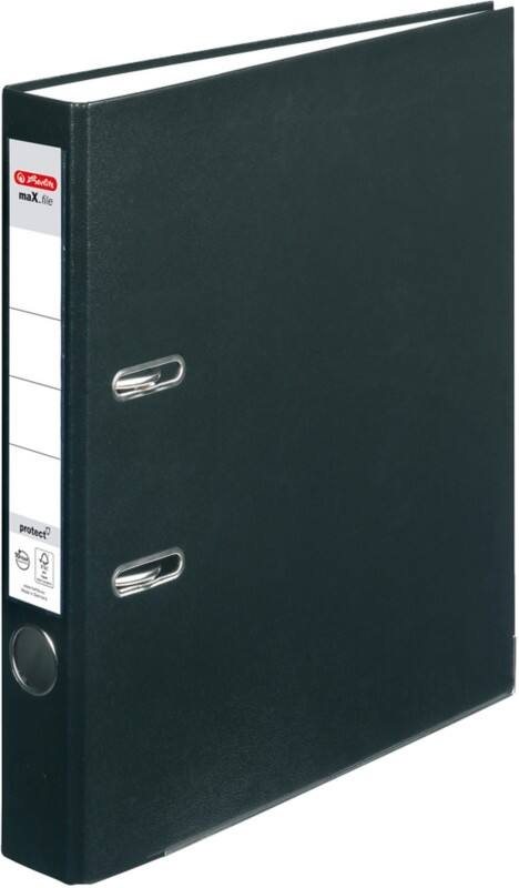 herlitz maX.file protect Schmal Ordner A4 50 mm Schwarz 2 Ringe 5450804 Kunststoff Texturiert Hochformat