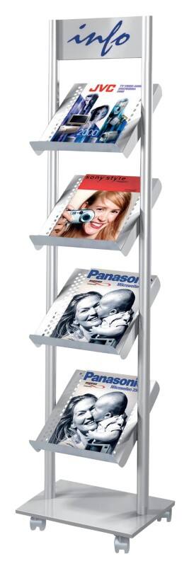 Étagère Kerkmann Rico A4 Argenté 6330 425 (L) x 300 (P) x 1650 (H) mm