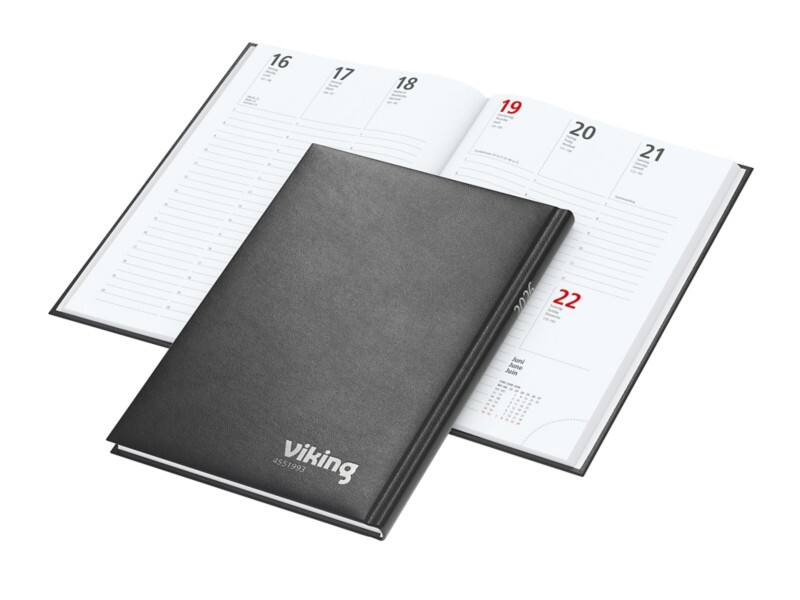 Agenda Viking 2026 A5 1 Semaine sur 2 pages Allemand, Anglais, Français Noir 4551993