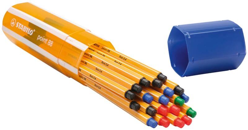 STABILO point 88 Fineliner 0.4 mm Nadelspitze Farbig assortiert Point 88 20 Stück