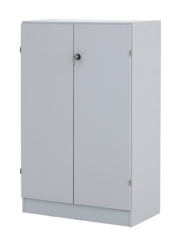 Armoire à portes battantes Hammerbacher Mélaminé 2 Étagères Verrouillable 800 x 420 x 1270 mm Gris