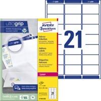 Avery Zweckform L7160-250 Adressetiketten selbstklebend 63,5 x 38,1 mm Weiss 250 Blatt mit 21 Etiketten