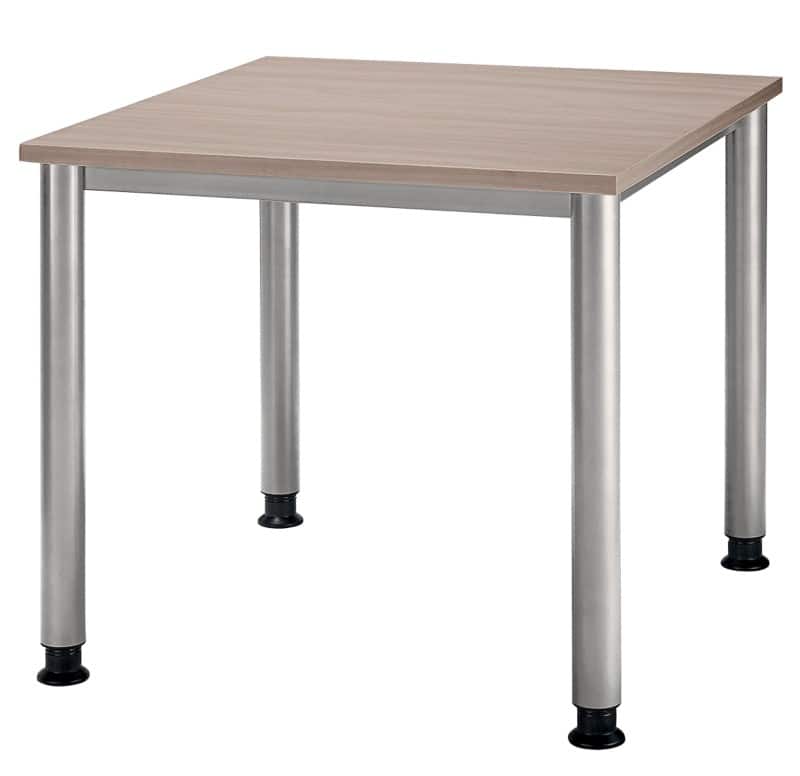 Hammerbacher Matrix Schreibtisch Quadratisch Walnuss 4 Füsse 800 (B) x 800 (T) x 760 (H) mm Aluminium, Holz, Kunststoff, Spanplatte