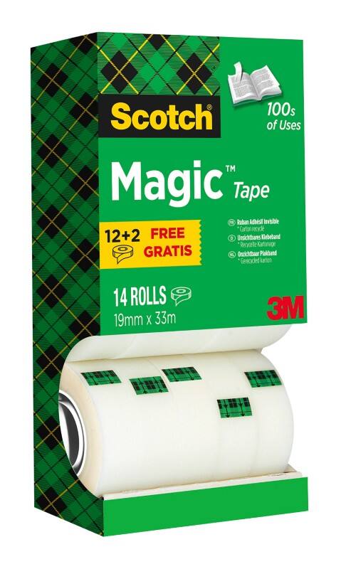 Scotch Klebeband Scotch Magic 810 Transparent 19 mm (B) x 33 m (L) PP (Polypropylen)  14 Rollen