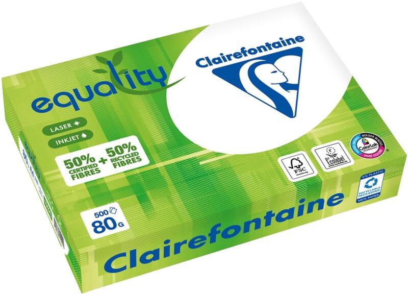 Papier imprimante Clairefontaine EQUALITY A4 Recyclé 80 g/m² Lisse Blanc 500 Feuilles
