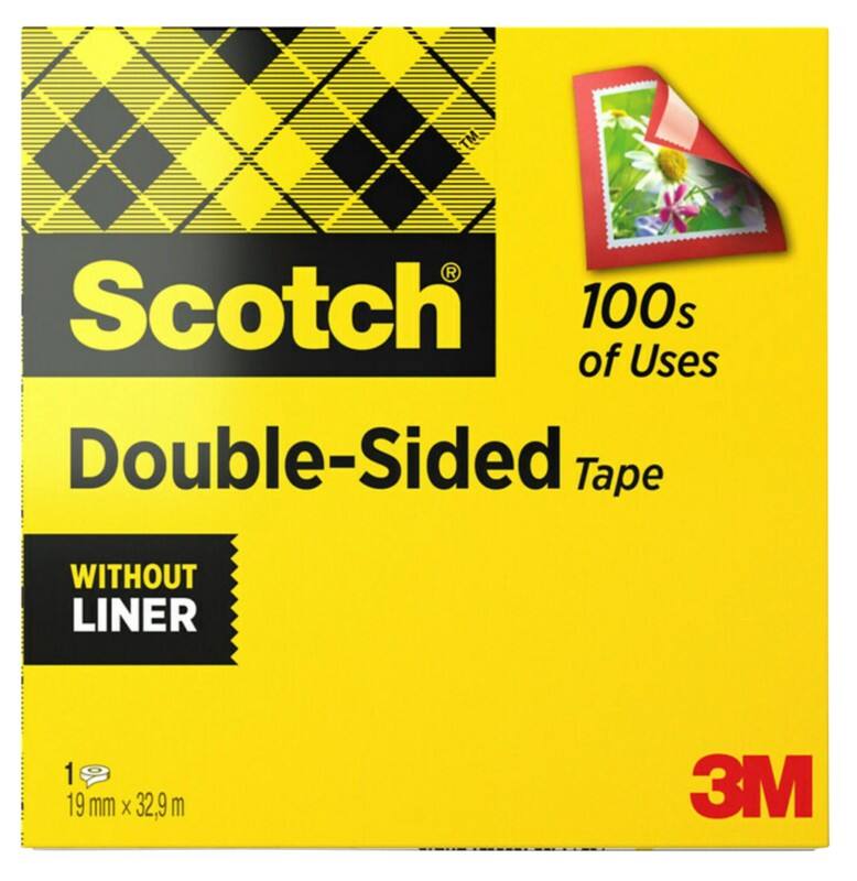 Ruban Adhésif double face Scotch Transparent sans film de protection 12 mm x 33 m