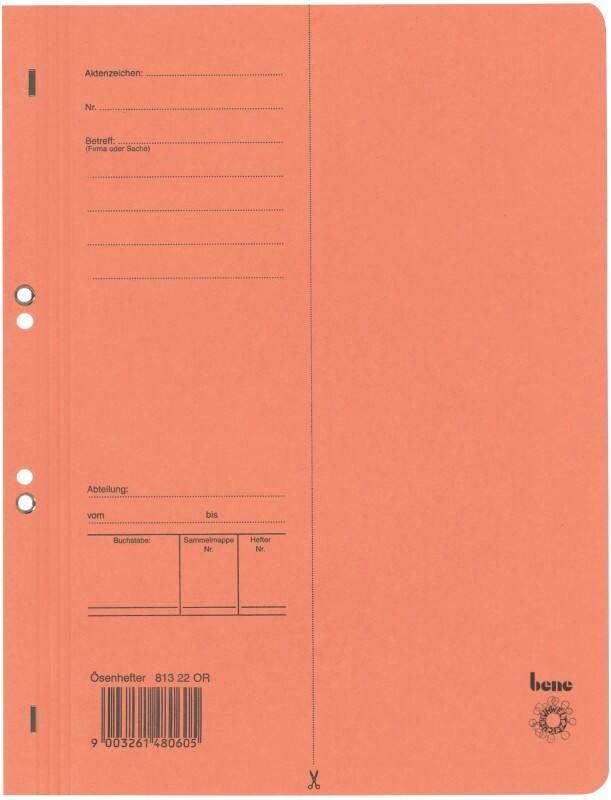 Chemise à lamelle Bene A4 Orange Manille 250 g/m²