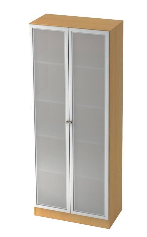 Armoire à portes battantes Hammerbacher Aggloméré 5 Étagères 800 x 420 x 2004 mm Hêtre Argenté;Brun