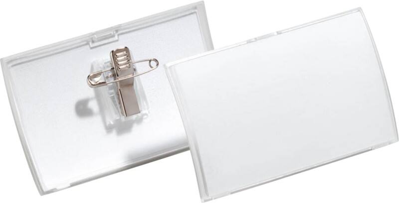 DURABLE Click-Fold Namensschilder Kombiklemme 4 x 7,5 cm Kunststoff 25 Stück