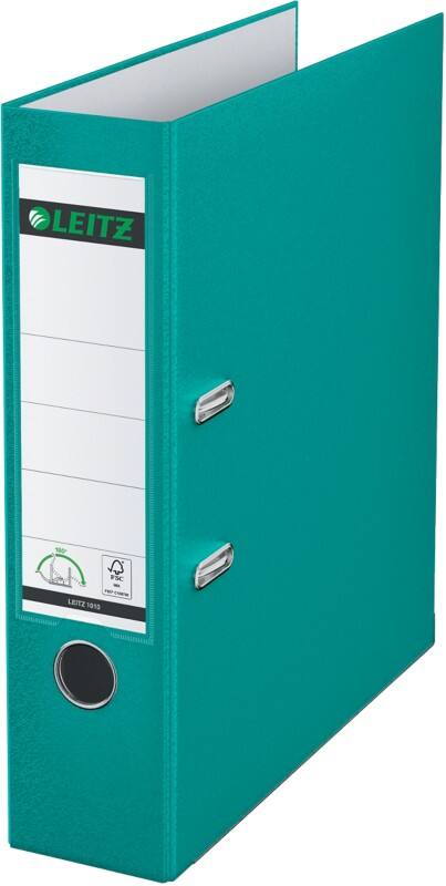 Classeur à levier Leitz Large 180° A4 82 mm Turquoise 2 Anneaux 1010 Plastique Lisse Portrait