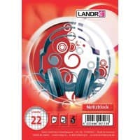 LANDRÉ Office A6 Spiralbindung mit rotem Pappcover Notizblock kariert 40 Blatt