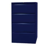 Armoire pour dossiers suspendus Bisley 4 tiroirs Bleu 800 x 622 x 1'321 mm