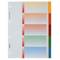 Kolma Longlife Blanko Register A4 hoch Farbig assortiert Mehrfarbig 5-teilig PP (Polypropylen) A4 Portrait 4 Löcher 5 Blatt