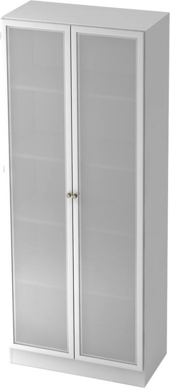 Hammerbacher Schrank 5FH Spanholz, Glas Weiß 800 x 420 x 2.004 mm