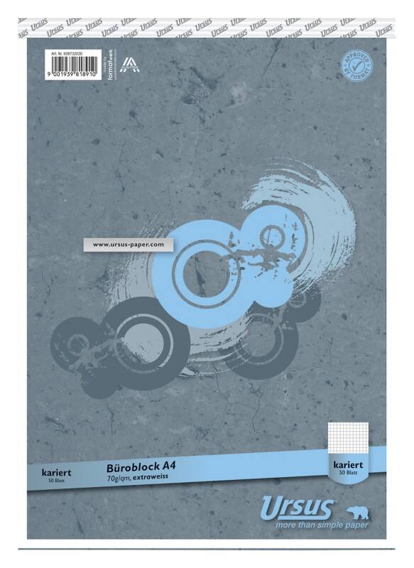 Bloc-notes Ursus Style A4 Quadrillé Agrafé Papier Gris Perforé 100 pages