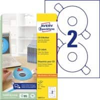 AVERY Zweckform L6015-25 CD/DVD Etiketten A4 Weiss 25 Blatt à 2 Etiketten