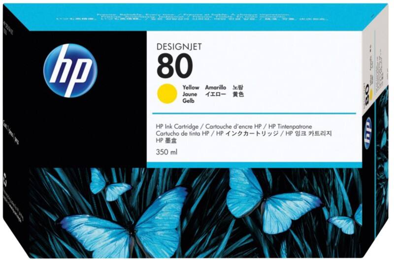HP 80 Original Tintenpatrone C4848A Gelb