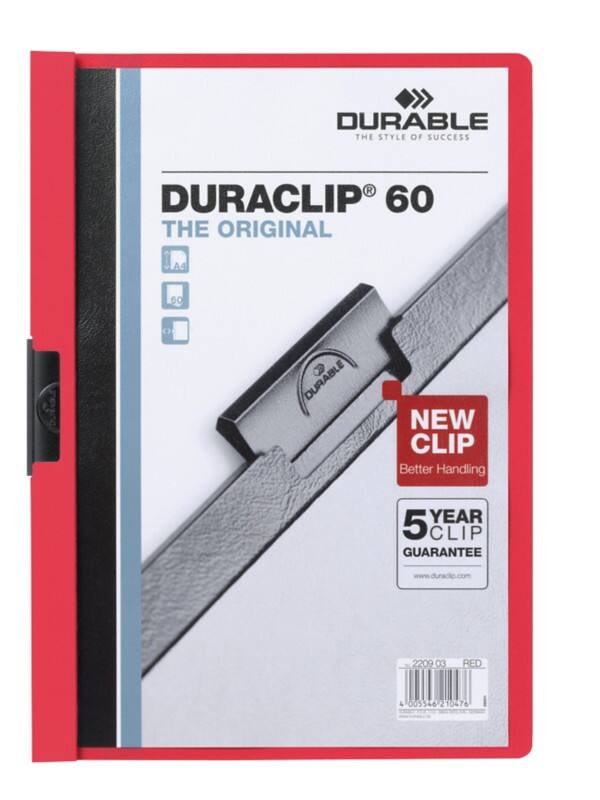 Farde à clip DURABLE DURACLIP 60 Feuilles A4 Rouge