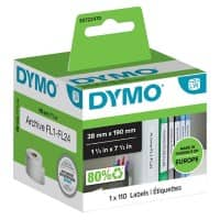 DYMO LW Rückenschilder Authentisch 99018 S0722470 Selbsthaftend Schwarz auf Weiss 38 x 190 mm 110 Etiketten