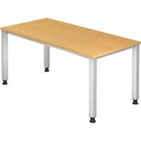 Bureau Hammerbacher VQS Hauteur ajustable Rectangulaire Hêtre 4 pieds métalliques 1600 (L) x 800 (P) x 810 (H) mm Acier, Aggloméré