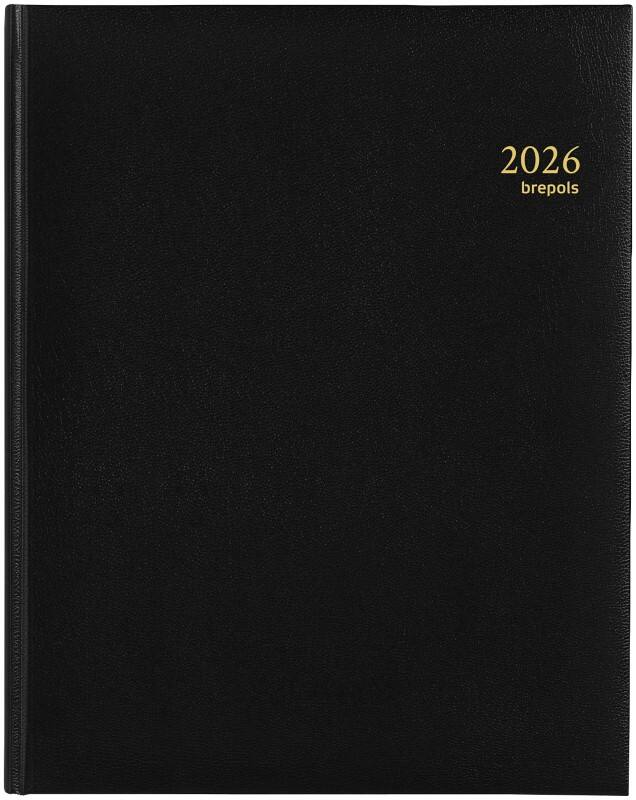 Agenda Brepols Concorde Lima 2026 A4 1 Semaine sur 2 pages Allemand, Anglais, Français, Italien, Néerlandais, Espagnol Noir 0,240,1256,01,6,0