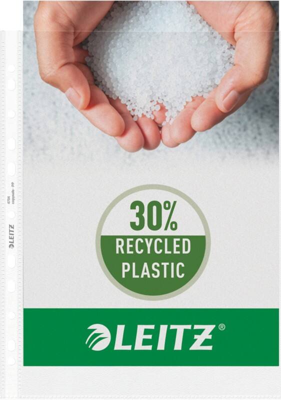 Pochette perforée Leitz A4 Relief Transparent 100 Microns Polypropylène Ouverture au-dessus 11 perforations 4704