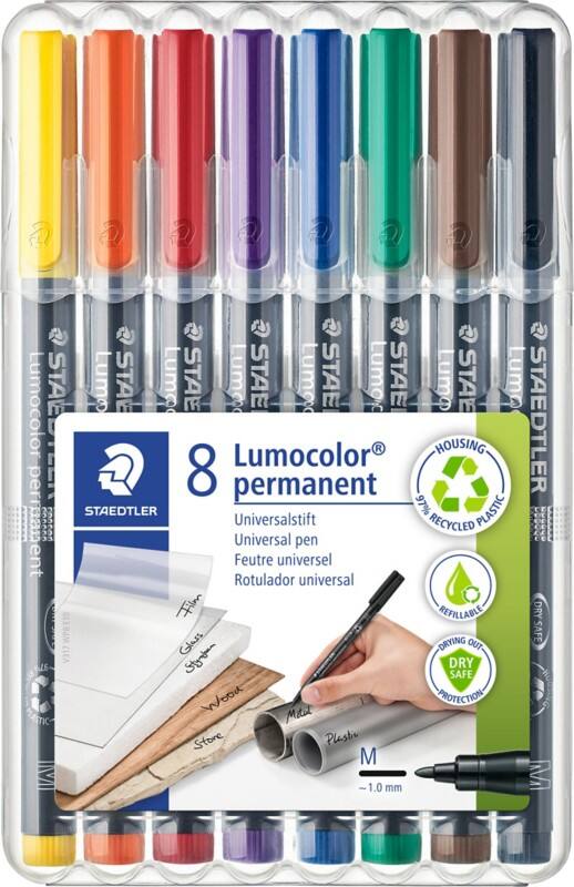 STAEDTLER Lumocolour 317 Permanente Folienstift Mittel Rundspitze Farbig assortiert 8 Stück