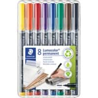 STAEDTLER Lumocolour 317 Permanente Folienstift Mittel Rundspitze Farbig assortiert 8 Stück