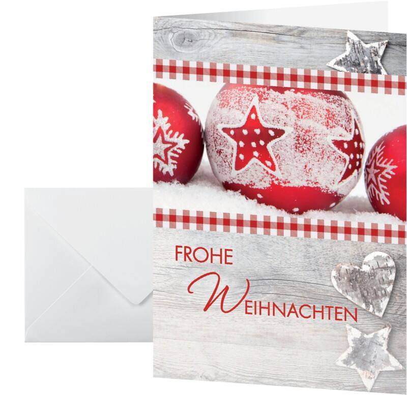 Sigel Winter-Feeling Weihnachtskarte 14,8 x 10,5 cm Rot, Weiß 25 Stück
