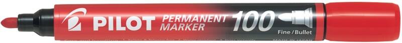 Pilot Super Grip 100 Permanentmarker Fein Rundspitze  - 1 mm Rot Nicht Nachfüllbar