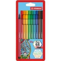 Feutres STABILO Pen 68 Ogive 1 mm 10 Unités