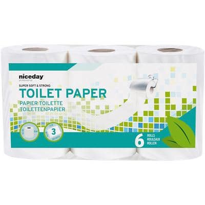 Niceday Professional 3 lagiges Toilettenpapier Standard 6 Rollen mit 200 Blatt