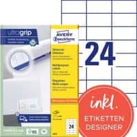 AVERY Zweckform Universaletiketten 3474 Ultragrip Weiss 70 x 37 mm 100 Blatt à 24 Etiketten
