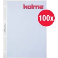 Pochette perforée Kolma Antireflex A4 Lisse Transparent 80 microns Polypropylène Ouverture au-dessus 4 perforations 57118.2 100 Unités