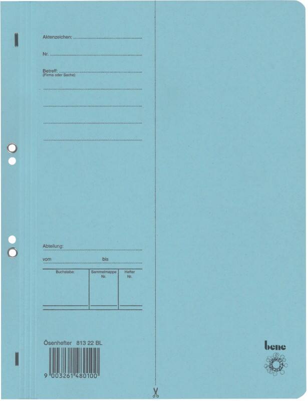 Bene Ösenhefter 105314 A4 Pappkarton 23,5 (B) x 30,5 (H) cm Blau