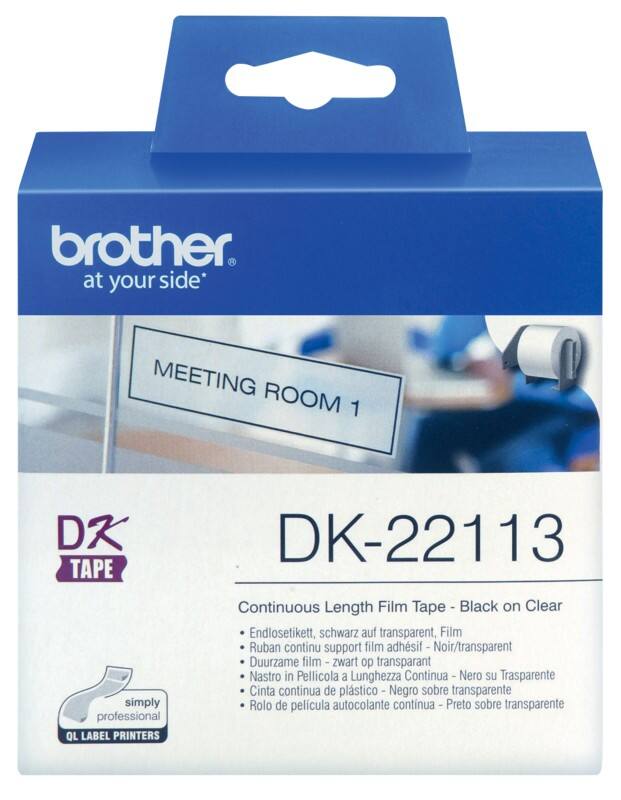 Ruban d'étiquettes Brother DK-22113 Noir 62mm x 15,24 m