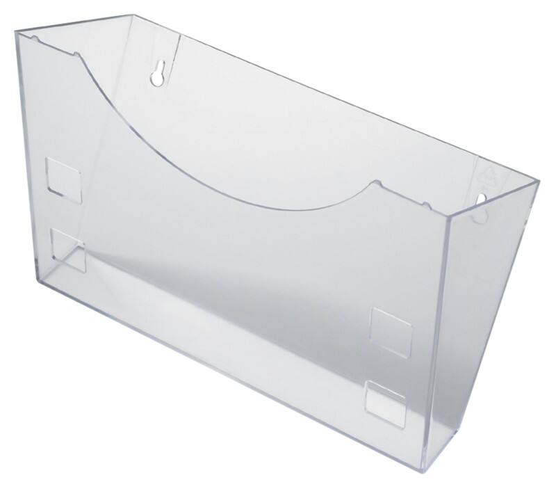 helit A4 Prospekthalter Wandmontiert Transparent H6103002 24,1 x 10,7 x 15 cm