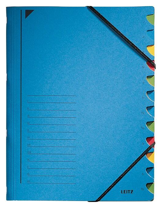 Leitz Ordnungsmappe 39120035 A4 Blau Karton 12 Fächern 24,7 x 32 cm