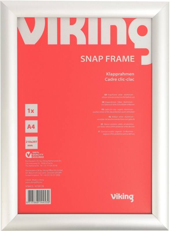 Viking A4 Klapprahmen Hängend Silber Aluminium 4739139 21 (B) x 29,7 (H) cm