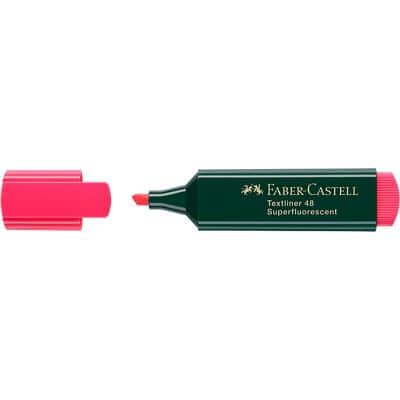 Surligneur Faber-Castell Superfluorescent Rouge Pointe moyenne Biseautée 1 - 5 mm Rechargeable