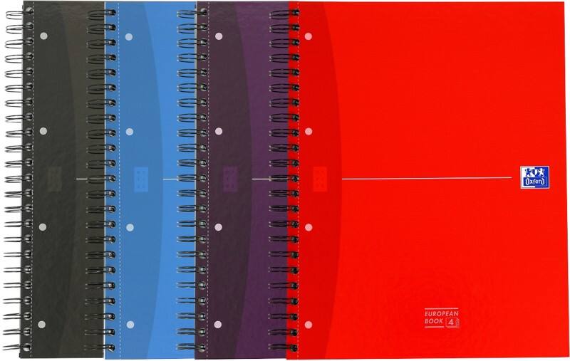 Cahier à spirales OXFORD Office Essentials A4+ Ligné Reliure spirale Carton Assortiment Perforé 240 Pages 5 Unités de 120 Feuilles