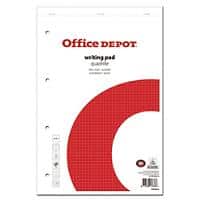 Office Depot Notizblock DIN A4+ Kariert Geheftet Papier Weiß Perforiert 200 Seiten