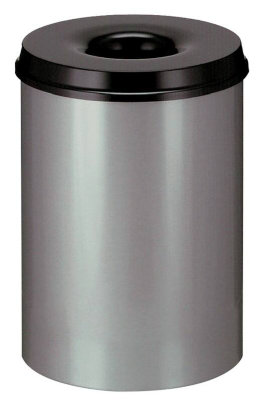 Poubelle anti-feu Vepa Bins 30 L Argenté, noir Acier inoxydable