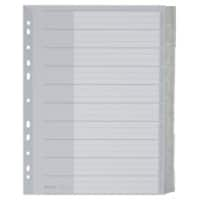 Intercalaires Leitz Vierge A4 extra large Gris Blanc, assortiment 10 intercalaires Polypropylène 11 Perforations 4370