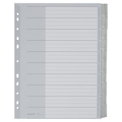 Leitz Blanko Register DIN A4 Überbreite Grau Mehrfarbig, Weiß 10-teilig PP (Polypropylen) 11 Löcher 4370